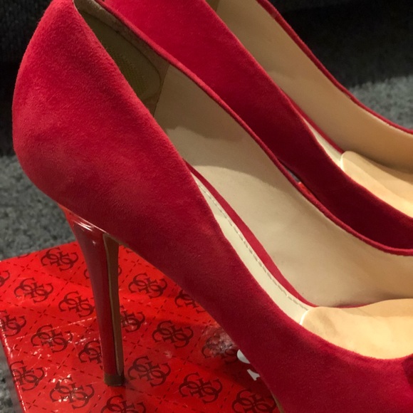 Suede Red Heels - Picture 5 of 5